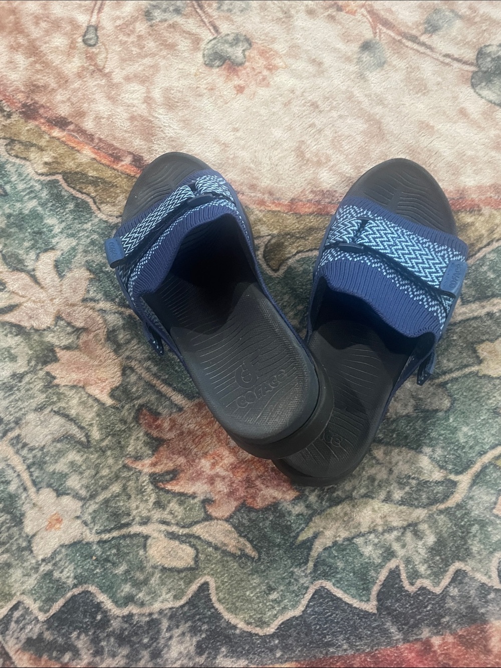 Women’s Navy Blue Slide Sandals with Adjustable Strap